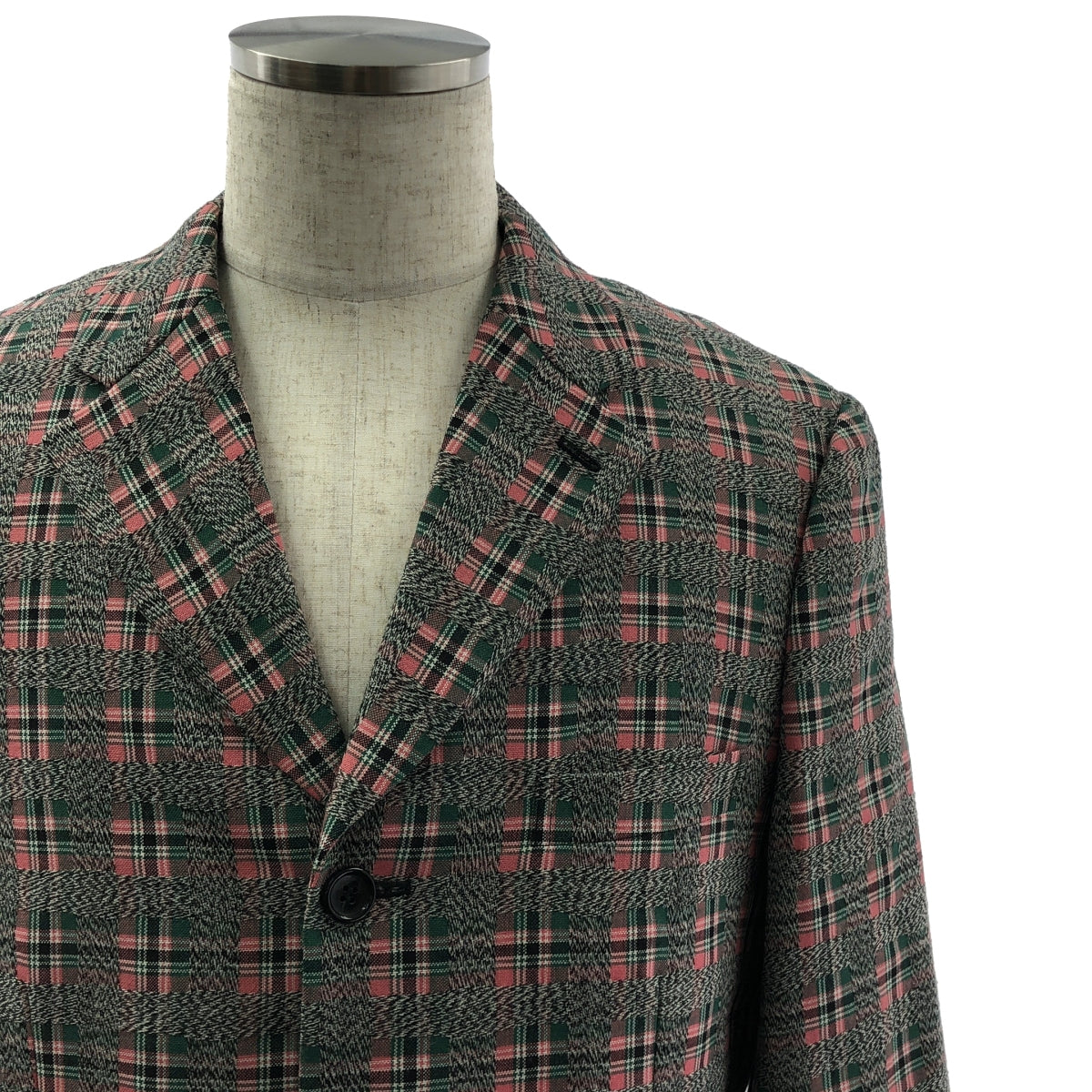 COMME des GARCONS HOMME PLUS / 콤데 갤슨 옴플루스 | 2020AW | 후면 컷 디자인 울 체크 체스터 코트 | S | 남성