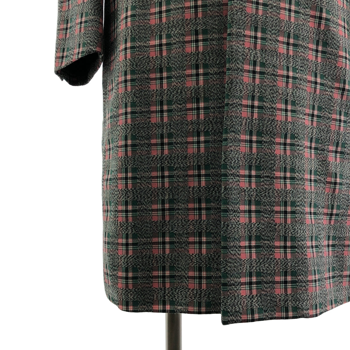 COMME des GARCONS HOMME PLUS / 콤데 갤슨 옴플루스 | 2020AW | 후면 컷 디자인 울 체크 체스터 코트 | S | 남성