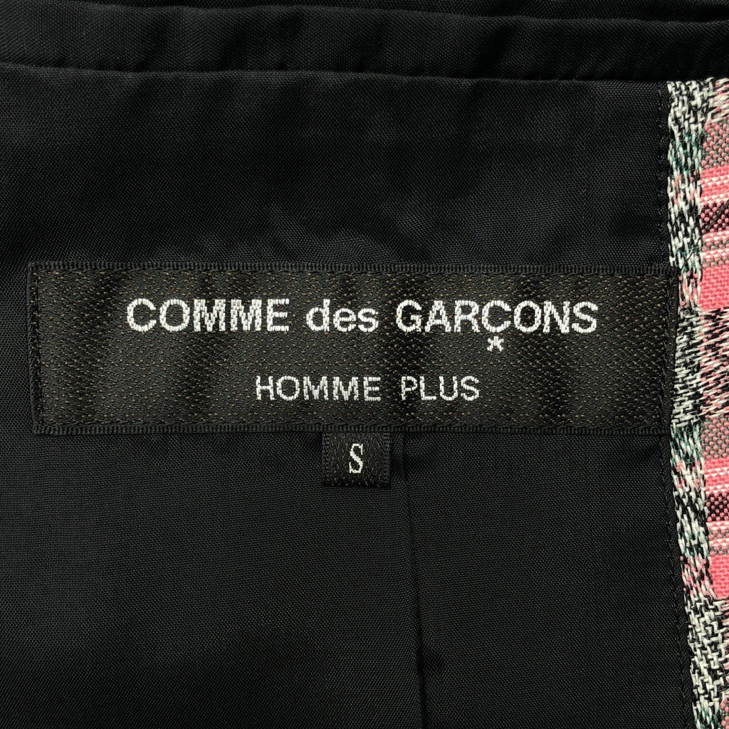 COMME des GARCONS HOMME PLUS / 콤데 갤슨 옴플루스 | 2020AW | 후면 컷 디자인 울 체크 체스터 코트 | S | 남성