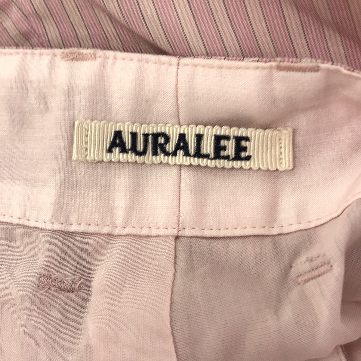 AURALEE / オーラリー | 2023SS | FINX POLYESTER STRIPE PANTS ストライプパンツ | 0 | ピンク | レディース