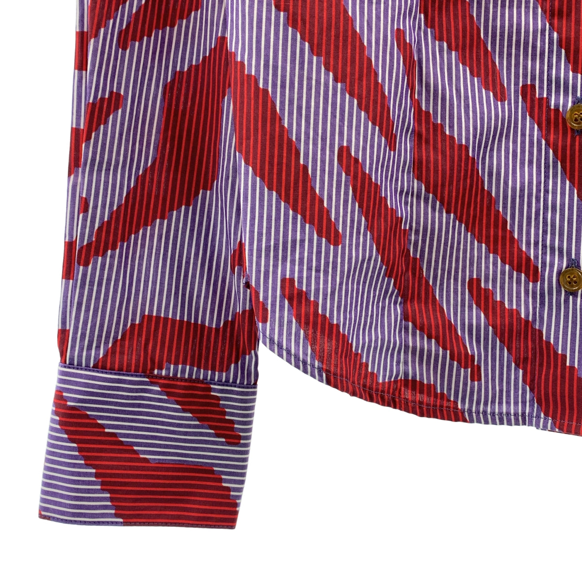 VIVIENNE WESTWOOD RED LABEL / 비비안 웨스트우드 레드 라벨 | 총무늬 스트라이프 원포인트 오브 빅 컬러 셔츠 블라우스 | 40 |