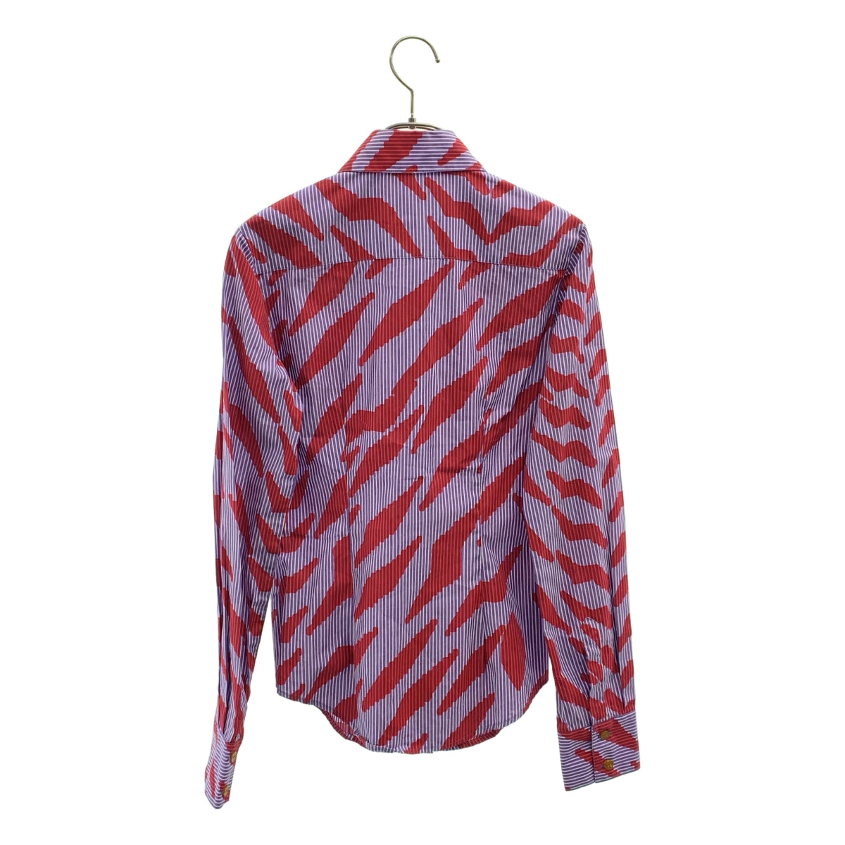 VIVIENNE WESTWOOD RED LABEL / 비비안 웨스트우드 레드 라벨 | 총무늬 스트라이프 원포인트 오브 빅 컬러 셔츠 블라우스 | 40 |