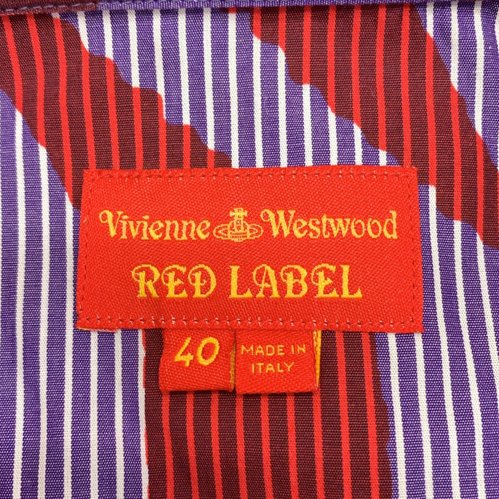 VIVIENNE WESTWOOD RED LABEL / 비비안 웨스트우드 레드 라벨 | 총무늬 스트라이프 원포인트 오브 빅 컬러 셔츠 블라우스 | 40 |