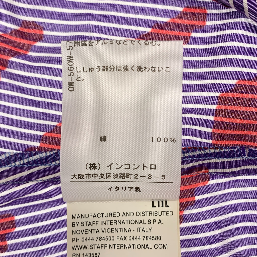 VIVIENNE WESTWOOD RED LABEL / 비비안 웨스트우드 레드 라벨 | 총무늬 스트라이프 원포인트 오브 빅 컬러 셔츠 블라우스 | 40 |