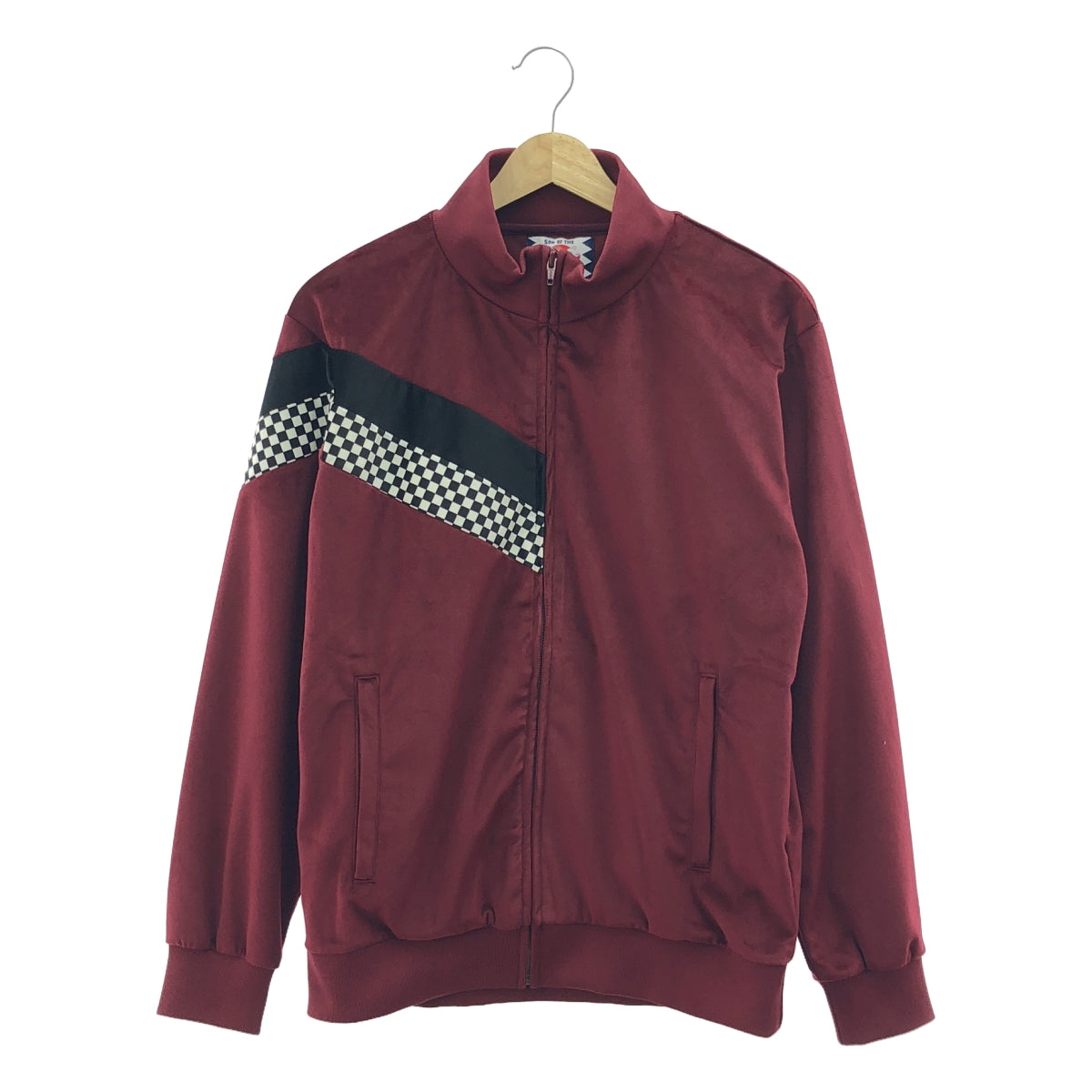 【신품】 SON OF THE CHEESE / 사노바 치즈 | Check Jersey JKT 체크 저지 재킷 | S | 와인 레드 | 남성