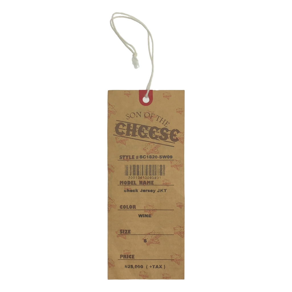 【新品】  SON OF THE CHEESE / サノバチーズ | Check Jersey JKT チェック ジャージ ジャケット | S | ワインレッド | メンズ
