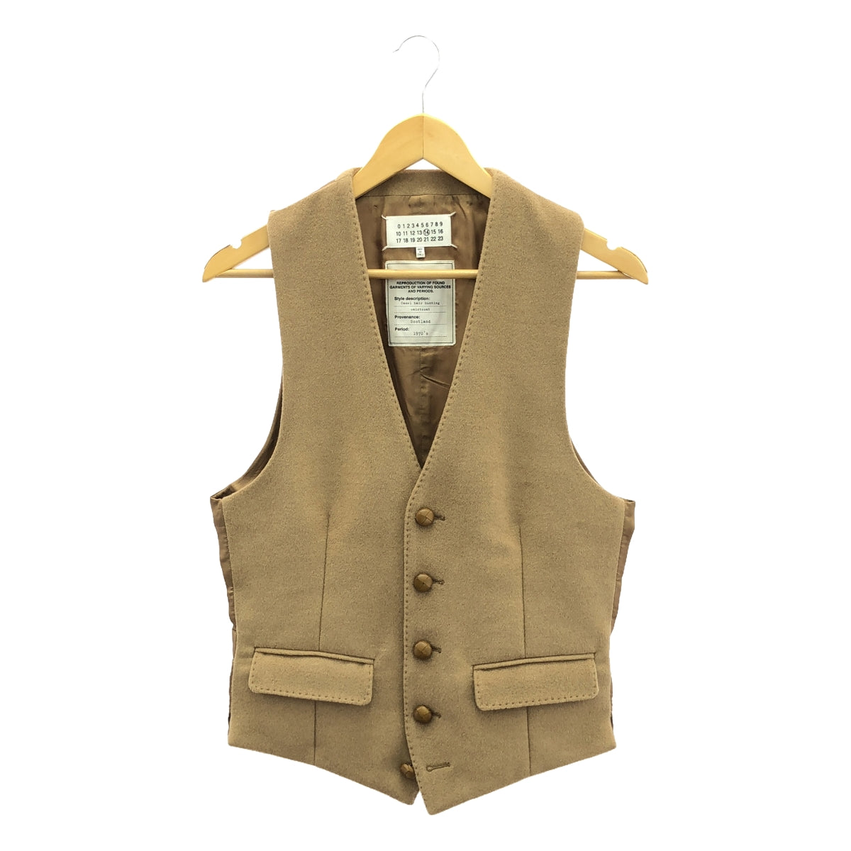 [狀況良好] Maison Martin Margiela | 2012秋冬 |複製品駱駝毛狩獵背心 |複製駱駝狩獵背心| 46 |駱駝 |男士