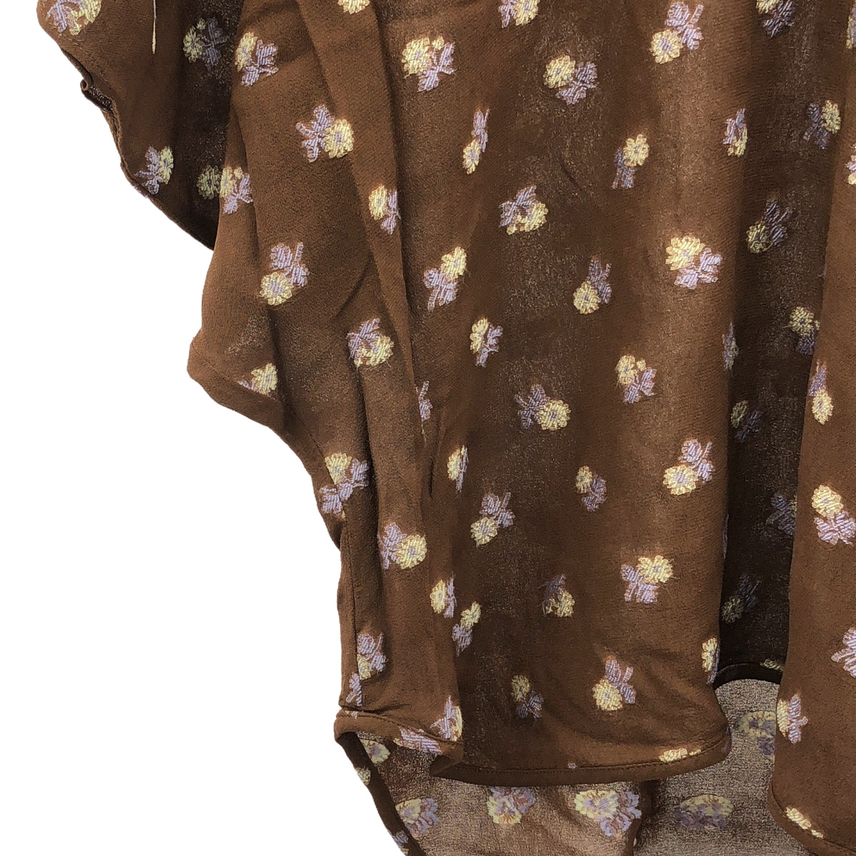 Mame Kurogouchi | Tunic With Small Flower Embroidery Blouse | 1 | Brown/Purple/Beige | Women's