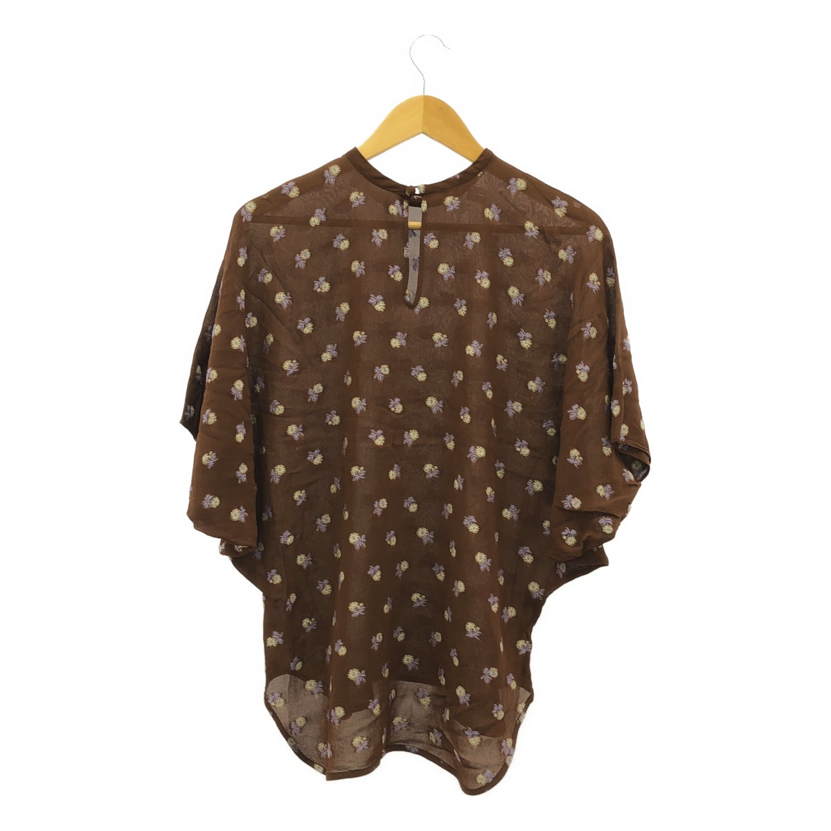 Mame Kurogouchi | Tunic With Small Flower Embroidery Blouse | 1 | Brown/Purple/Beige | Women's