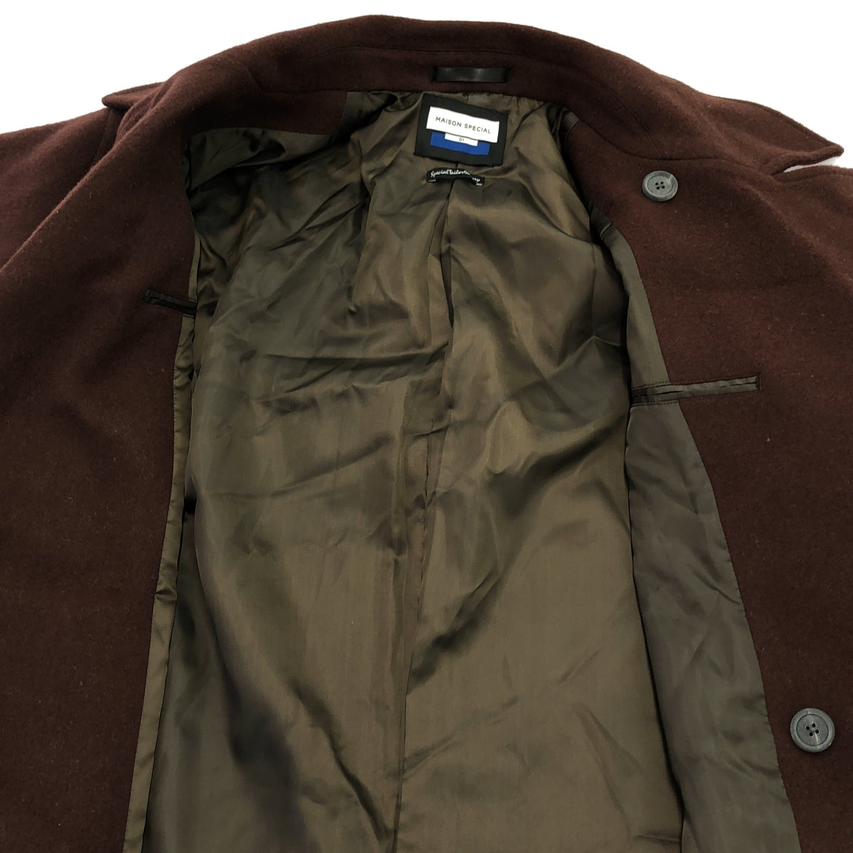 Maison Special / メゾンスペシャル | ダブルクロスメルトンプライムオーバーPコート / 総裏地 | 01 | ボルドー | レディース