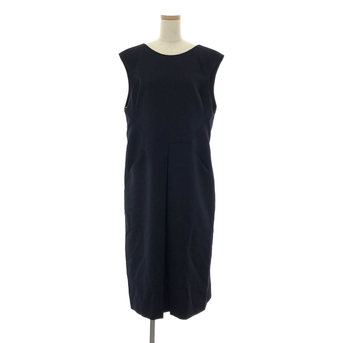 [New] mina perhonen | 2023AW | stille wool V-neck dress | 42 | Navy | Women's