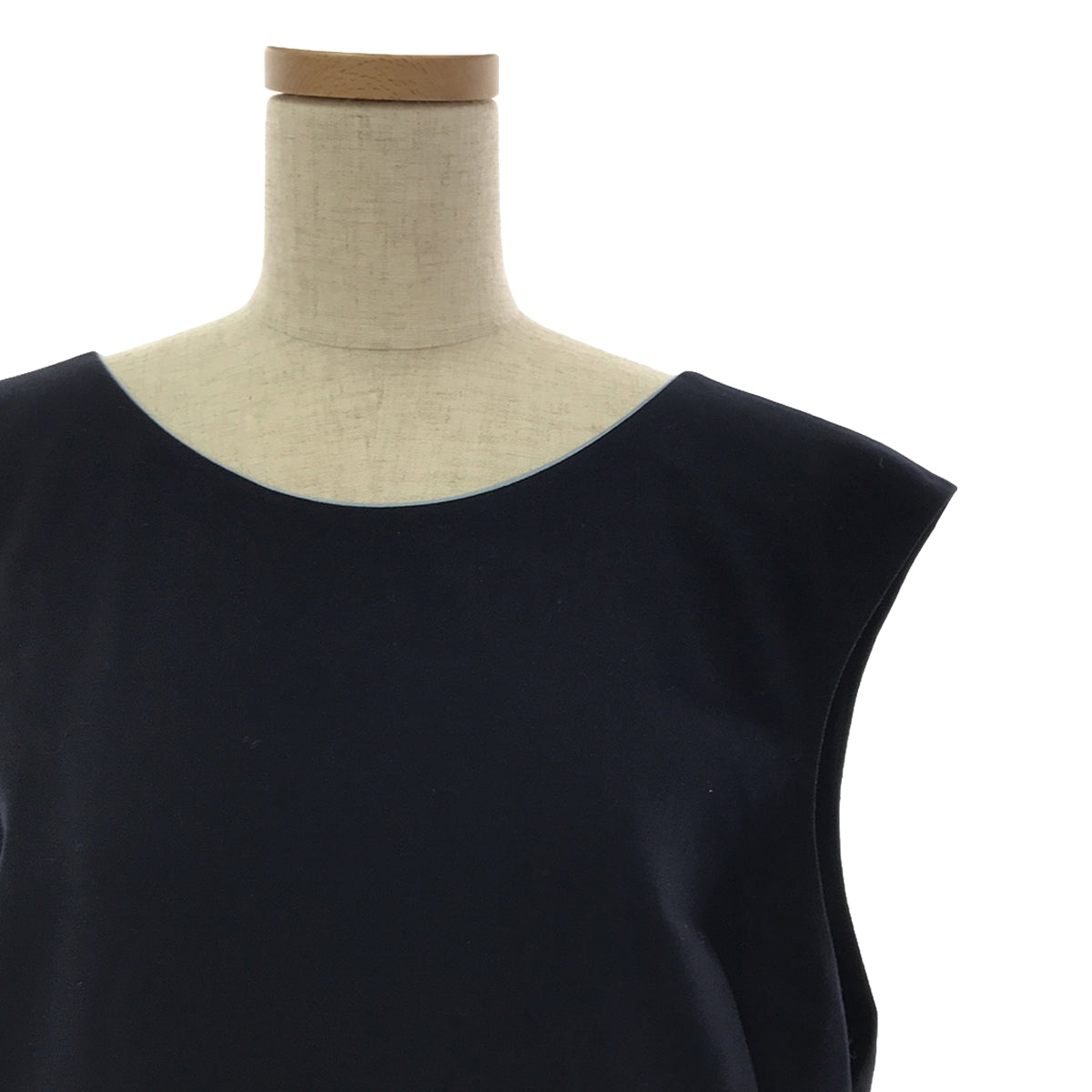 [New] mina perhonen | 2023AW | stille wool V-neck dress | 42 | Navy | Women's