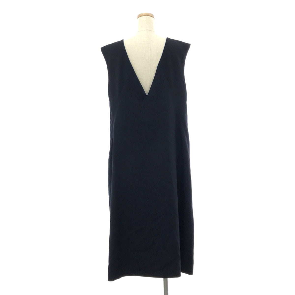 [New] mina perhonen | 2023AW | stille wool V-neck dress | 42 | Navy | Women's