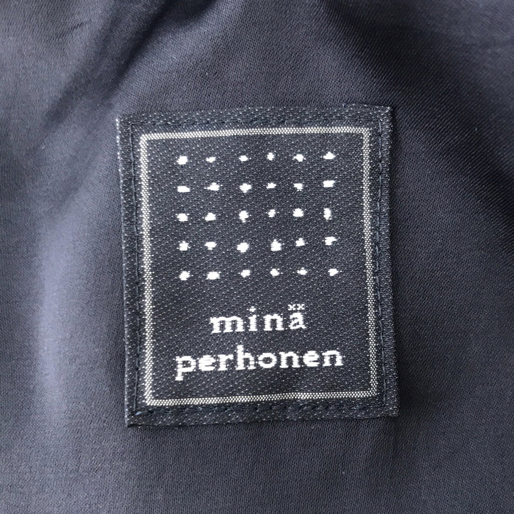 [新] mina perhonen | 2023秋冬 | stille 羊毛 V 領連身裙 | 42 |海軍 |女性的