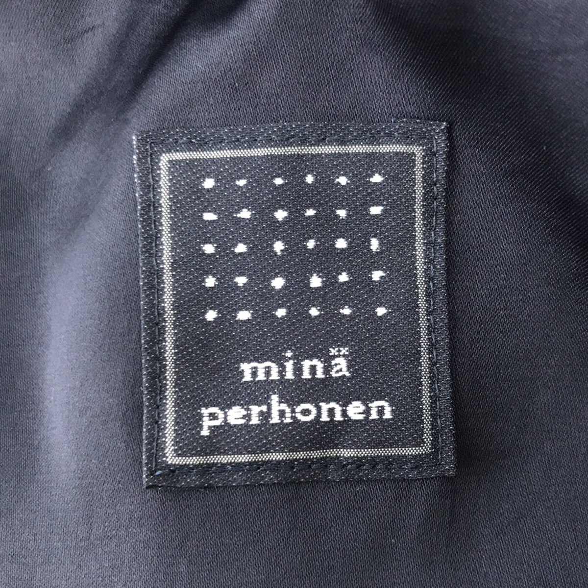 [新] mina perhonen | 2023秋冬 | stille 羊毛 V 領連身裙 | 42 |海軍 |女性的