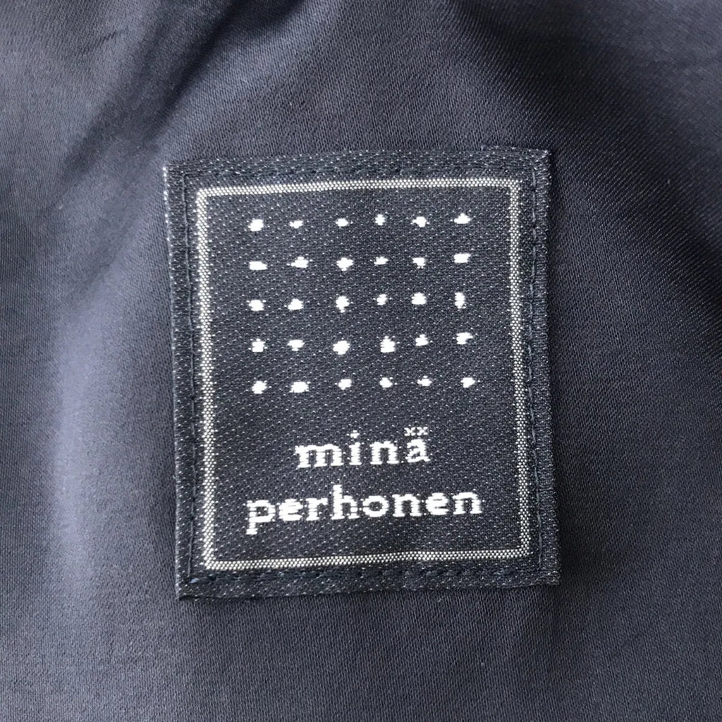 [新] mina perhonen | 2023秋冬 | stille 羊毛 V 領連身裙 | 42 |海軍 |女性的