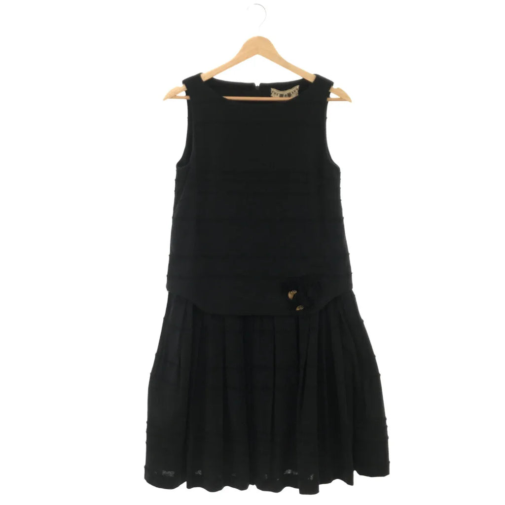 FOR flowers of romance / フォー フラワーズ オブ ロマンス | プリーツ切替 ノースリーブワンピース | ブラック | レディース