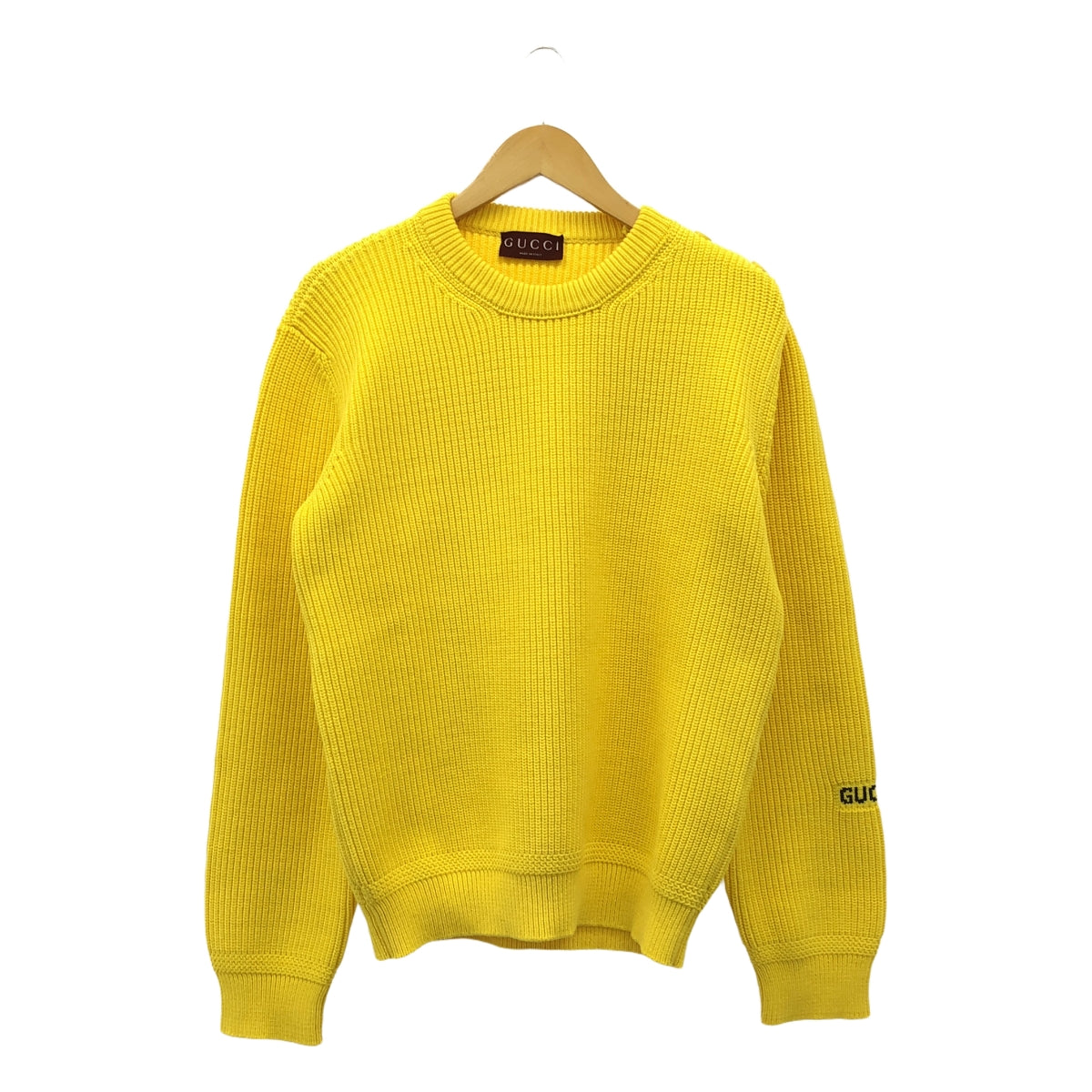 [新品] GUCCI | 嵌花棉質標誌毛衣 | L | 黃色 | 男士