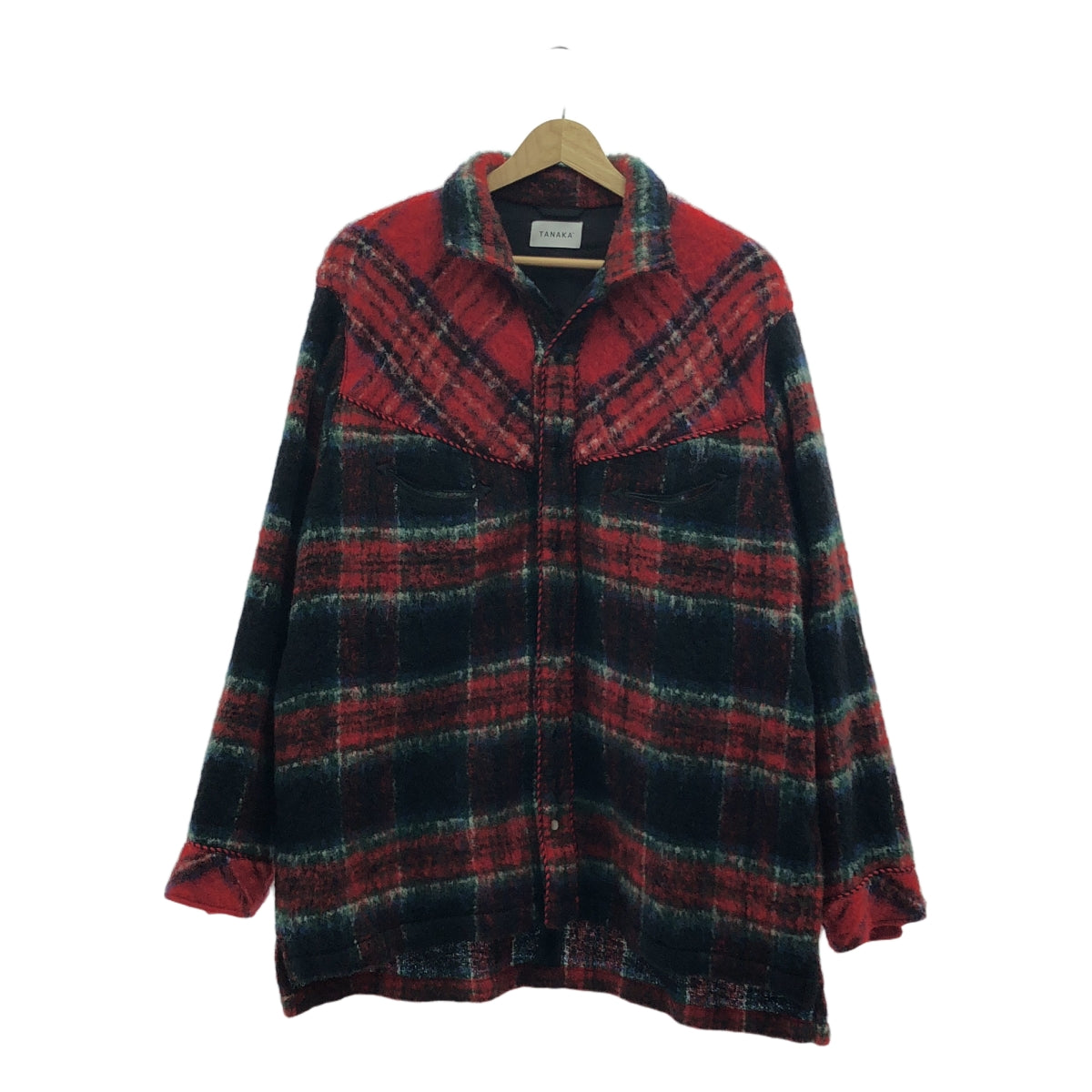 TANAKA / タナカ | WESTERNER OVERSHIRT SHAGGY PLAID / シャギーウエスタンシャツ ジャケット | S | マルチカラー | メンズ