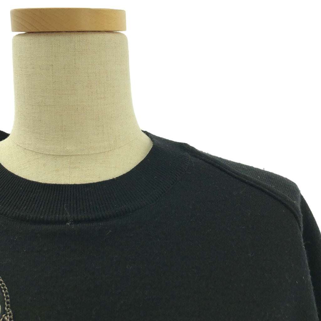 DIESEL / ディーゼル | チェーン装飾 カットアウト リブ ロング ニット セーター | M | ブラック | メンズ