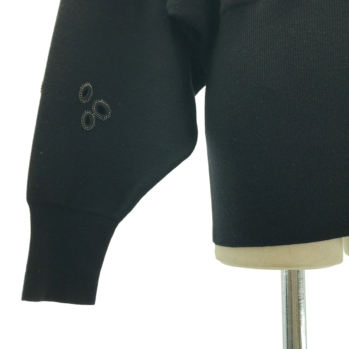 DIESEL / ディーゼル | チェーン装飾 カットアウト リブ ロング ニット セーター | M | ブラック | メンズ