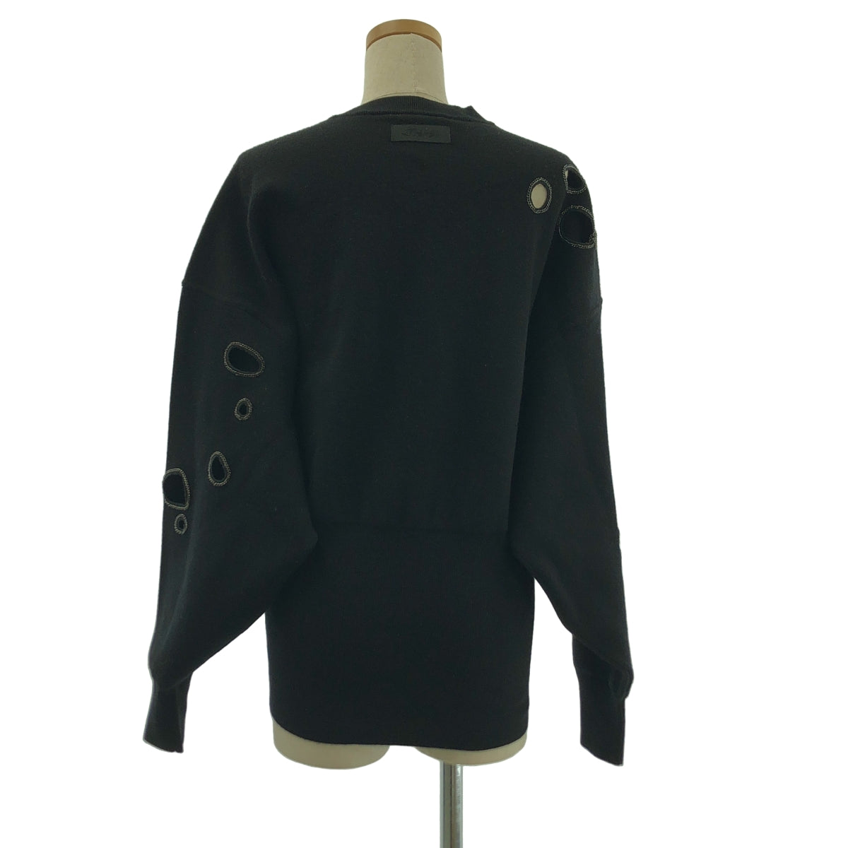 DIESEL / ディーゼル | チェーン装飾 カットアウト リブ ロング ニット セーター | M | ブラック | メンズ