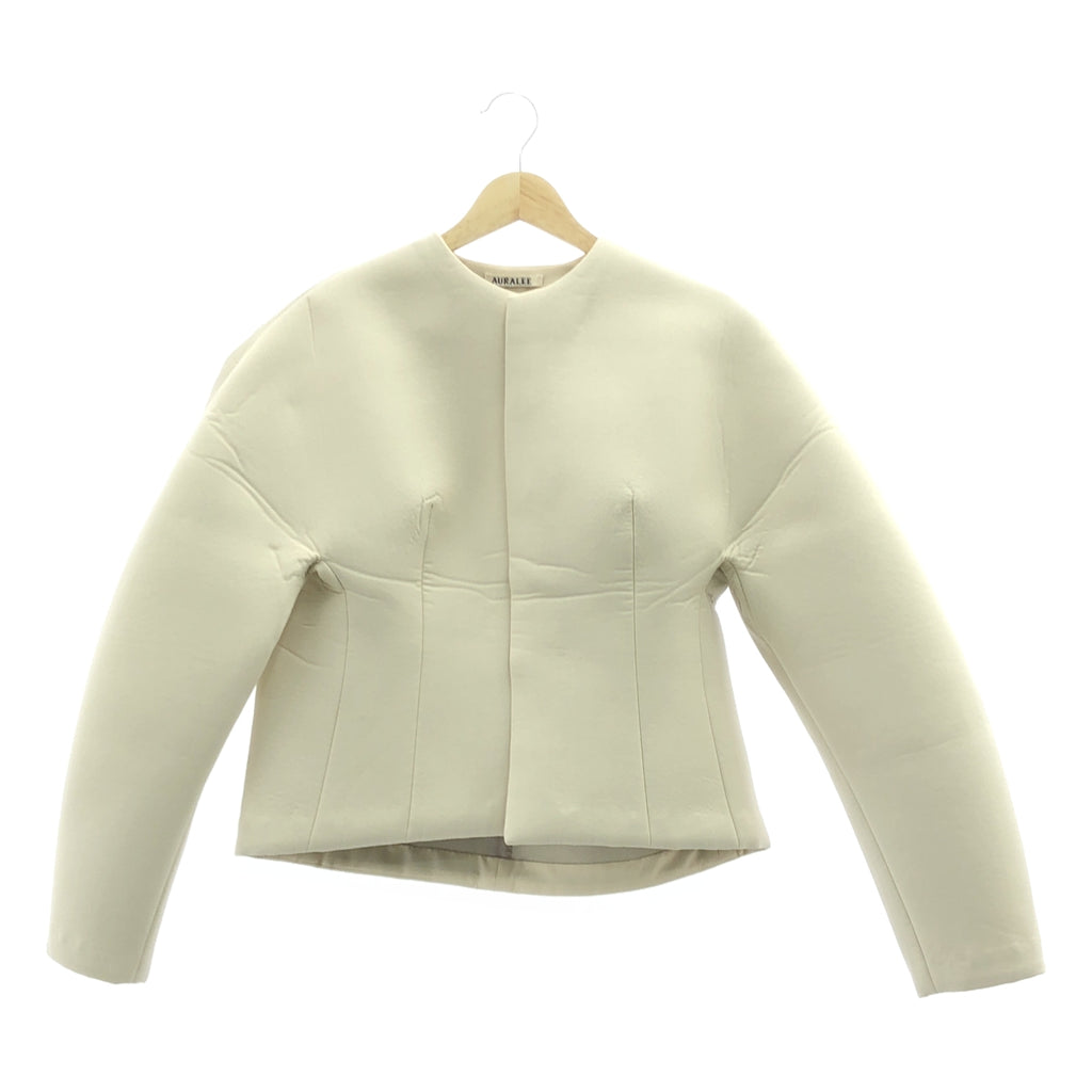 [近新] AURALEE | 2024 春夏系列 | SPONGE TROPICAL WOOL 無領外套 | 0 碼 | 象牙色 | 女款