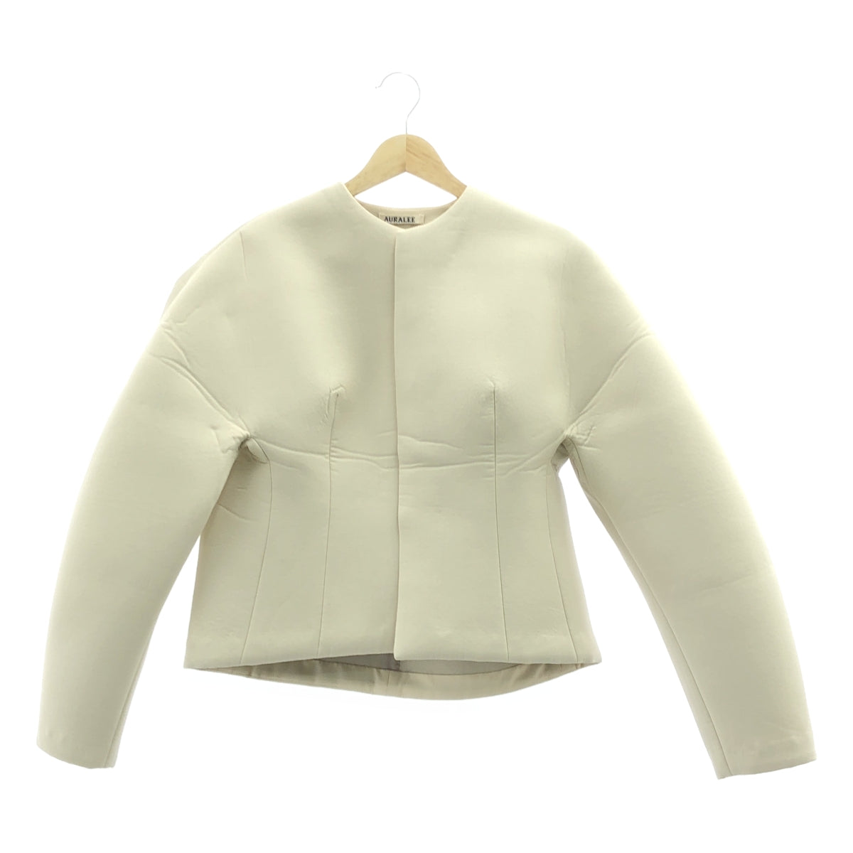 [近新] AURALEE | 2024 春夏系列 | SPONGE TROPICAL WOOL 無領外套 | 0 碼 | 象牙色 | 女款