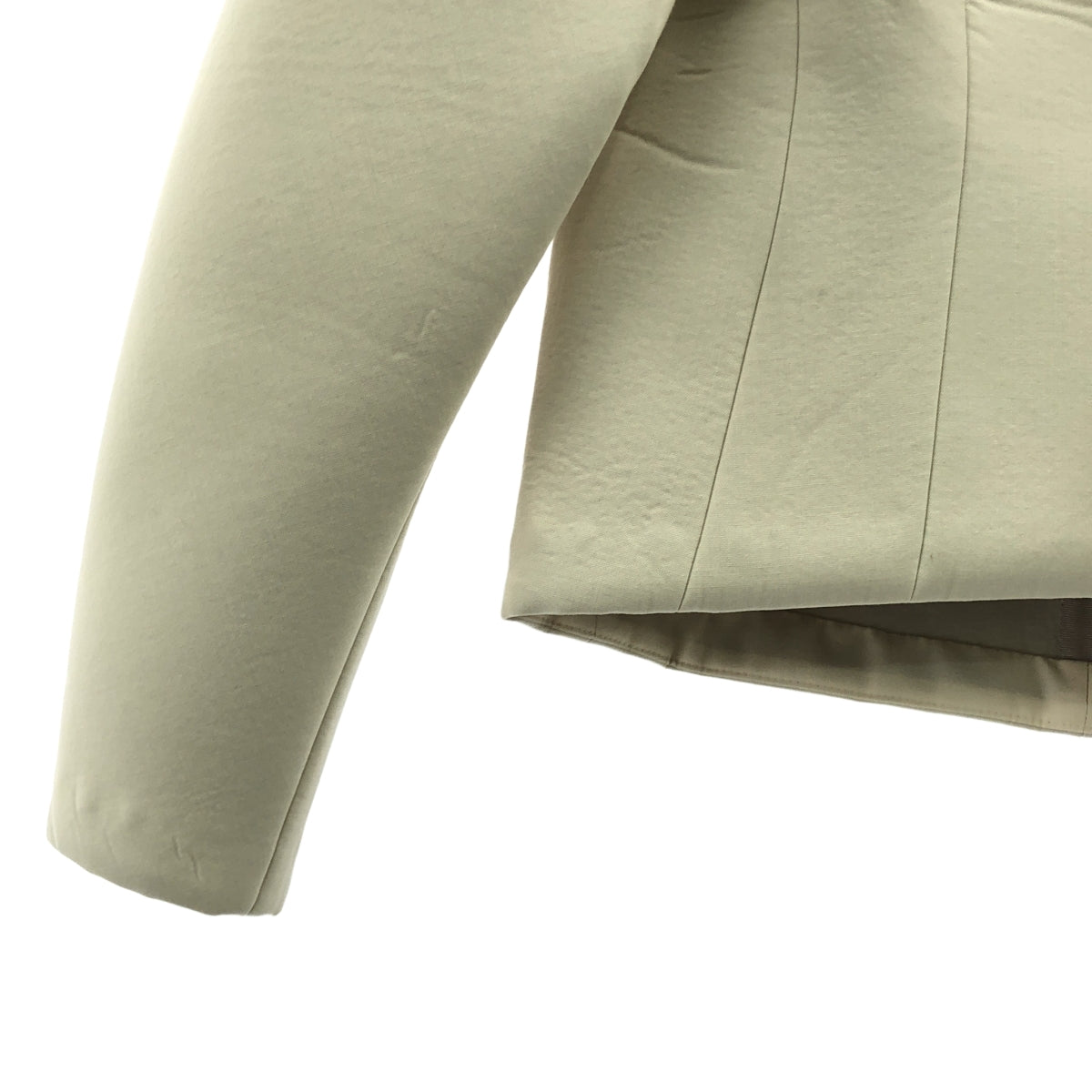【美品】  AURALEE / オーラリー | 2024SS | SPONGE TROPICAL WOOL NO COLLAR BLOUSON スポンジ トロピカルウール ノーカラー ブルゾン | 0 | アイボリー | レディース