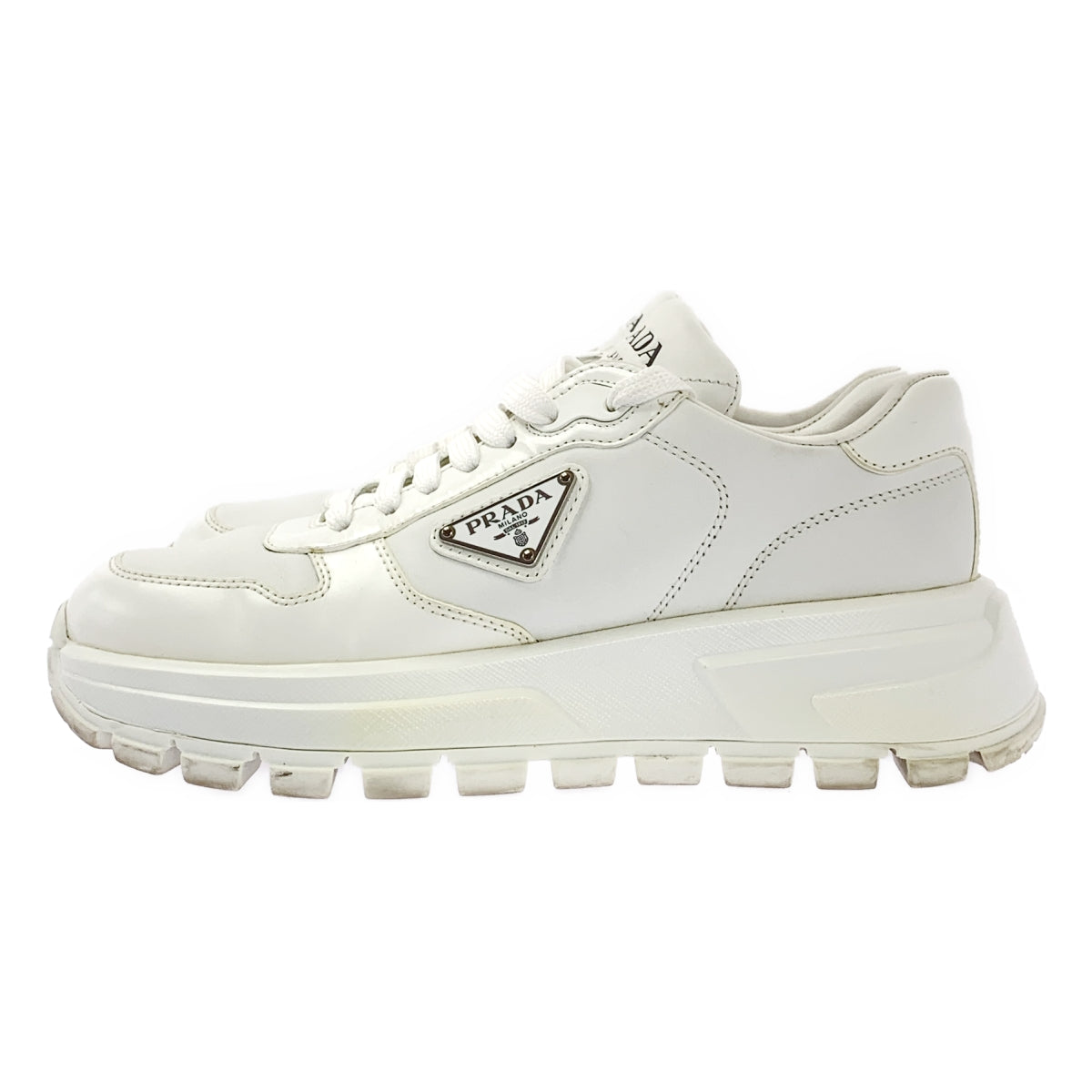 PRADA / プラダ | Prax 01 / 1E804M レザー ロゴプレート スニーカー | 36 1/2 | レディース