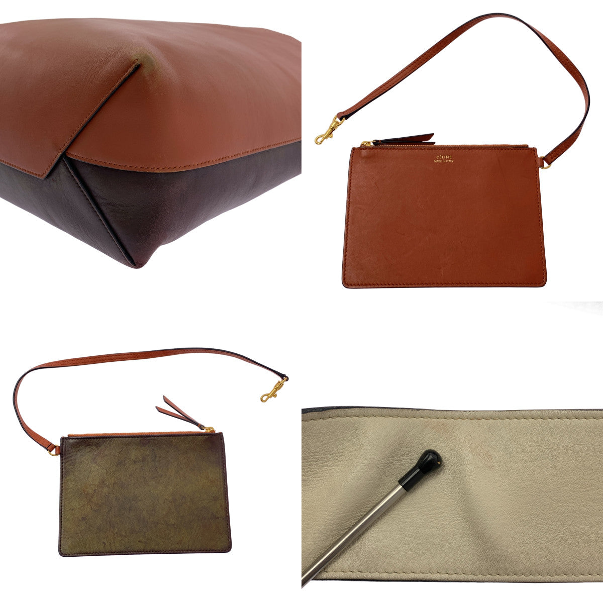 CELINE / 셀린느 | 피비기 트위스티드 하마 바이 컬러 가죽 숄더백 |