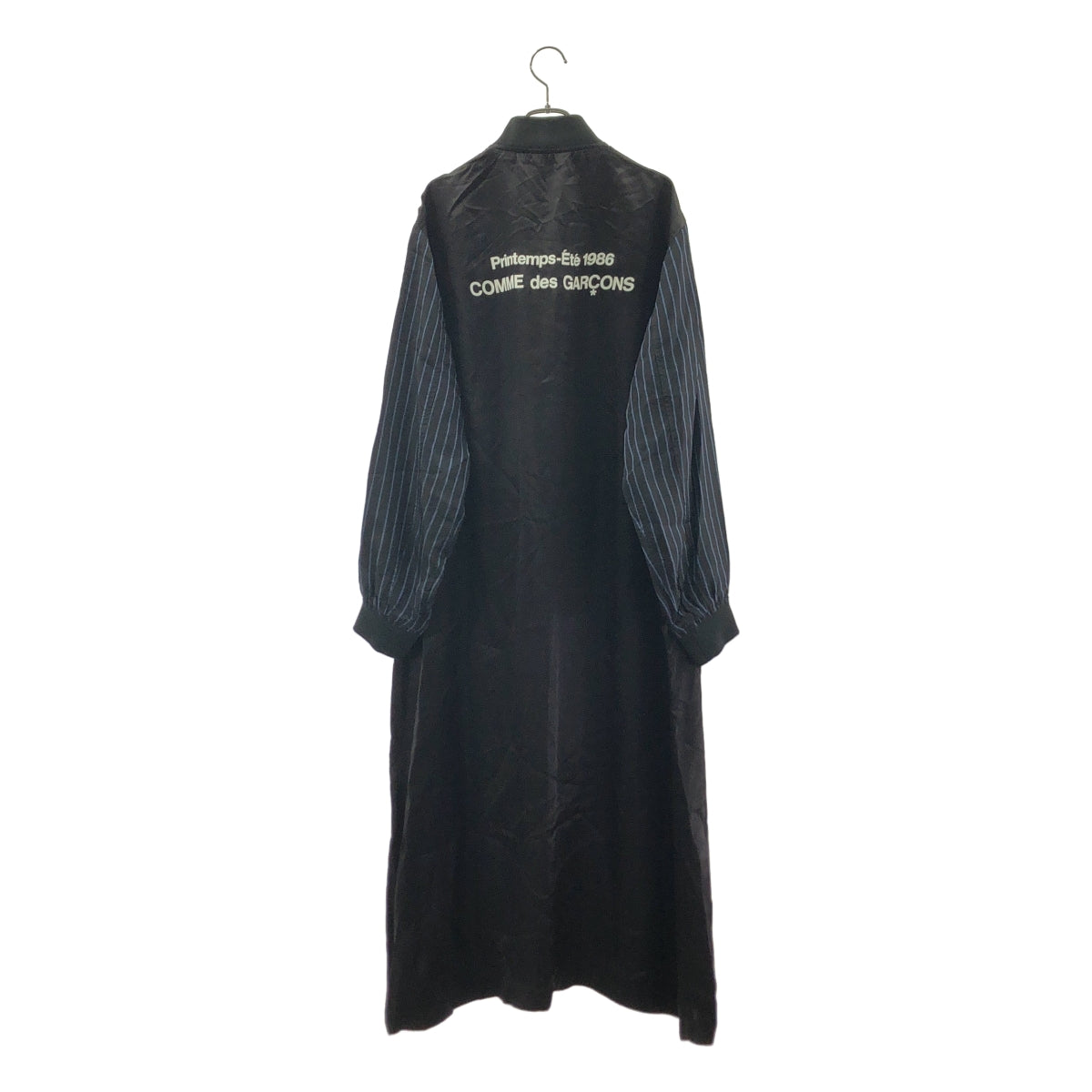 COMME des GARCONS / コムデギャルソン | 2017SS | GOOD DESIGN SHOP / サテン ストライプ切替 バックプリント 1986 スタッフコート | M | メンズ