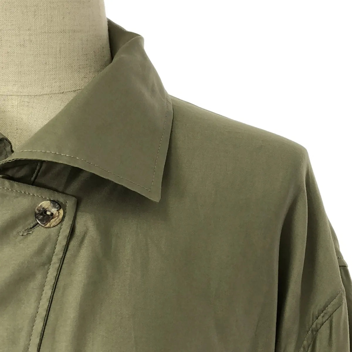 GALERIE VIE / ギャルリーヴィー | コットンサテン ベルテッドシャツワンピース | 36 | グリーン | レディース