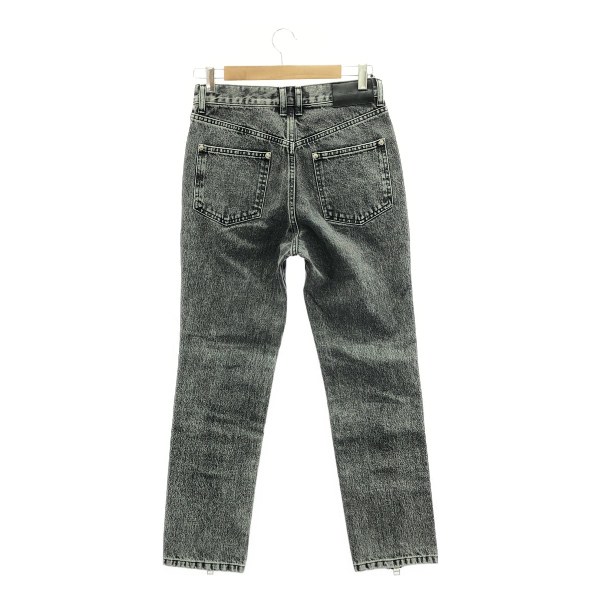 【신품】 JOHN LAWRENCE SULLIVAN / 존 로렌스 설리반 | Washed denim zipped pants 워시드 지퍼 데님 팬츠 | 44 | 블랙 | 남성