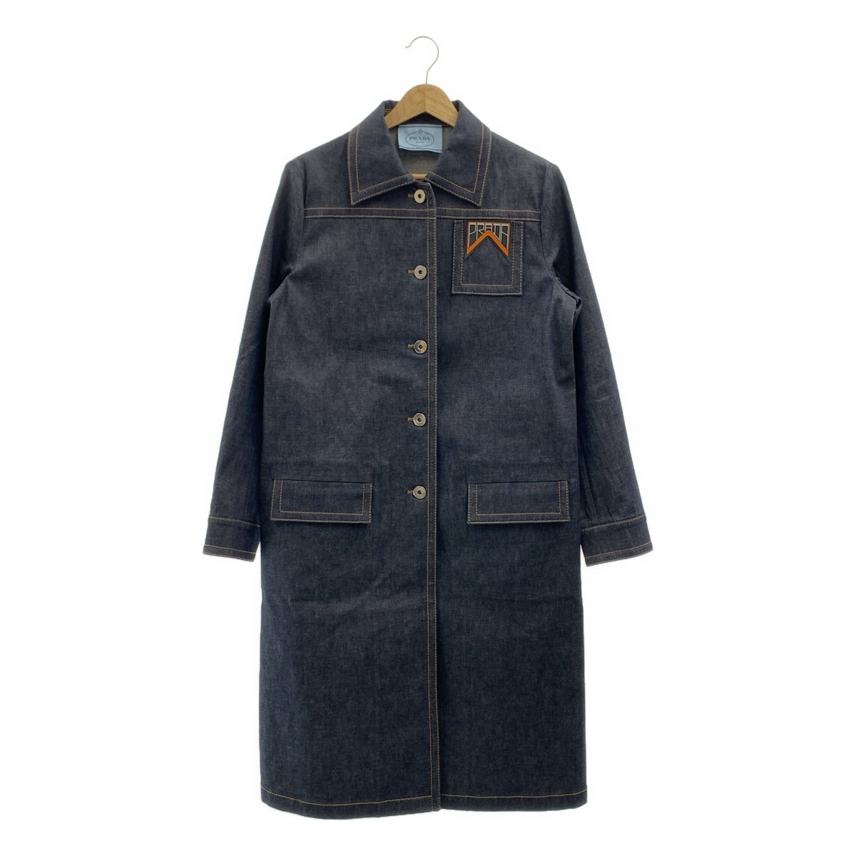 PRADA / プラダ | 2018AW | デニム ステンカラーコート | 40S |