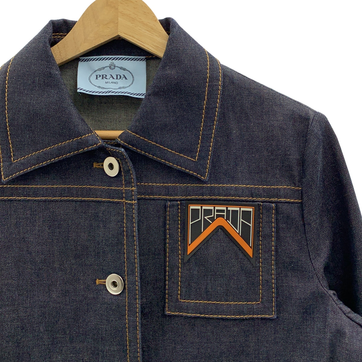 PRADA / プラダ | 2018AW | デニム ステンカラーコート | 40S |