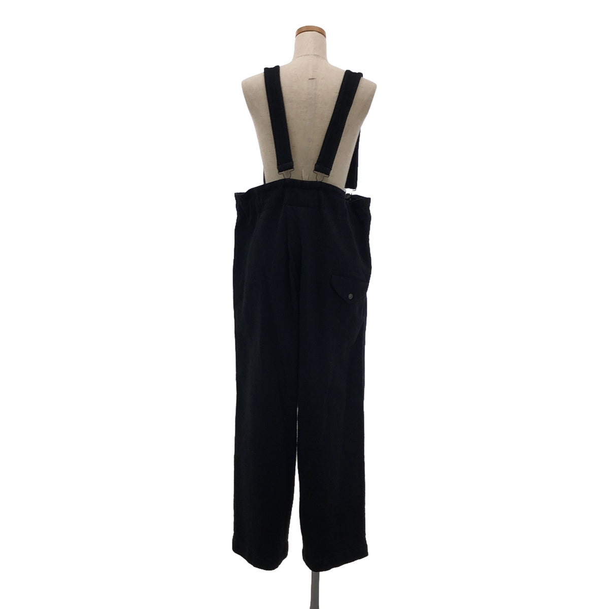 FIRMUM | Cotton twill tuck suspender pants overalls | XS | Black | Women's