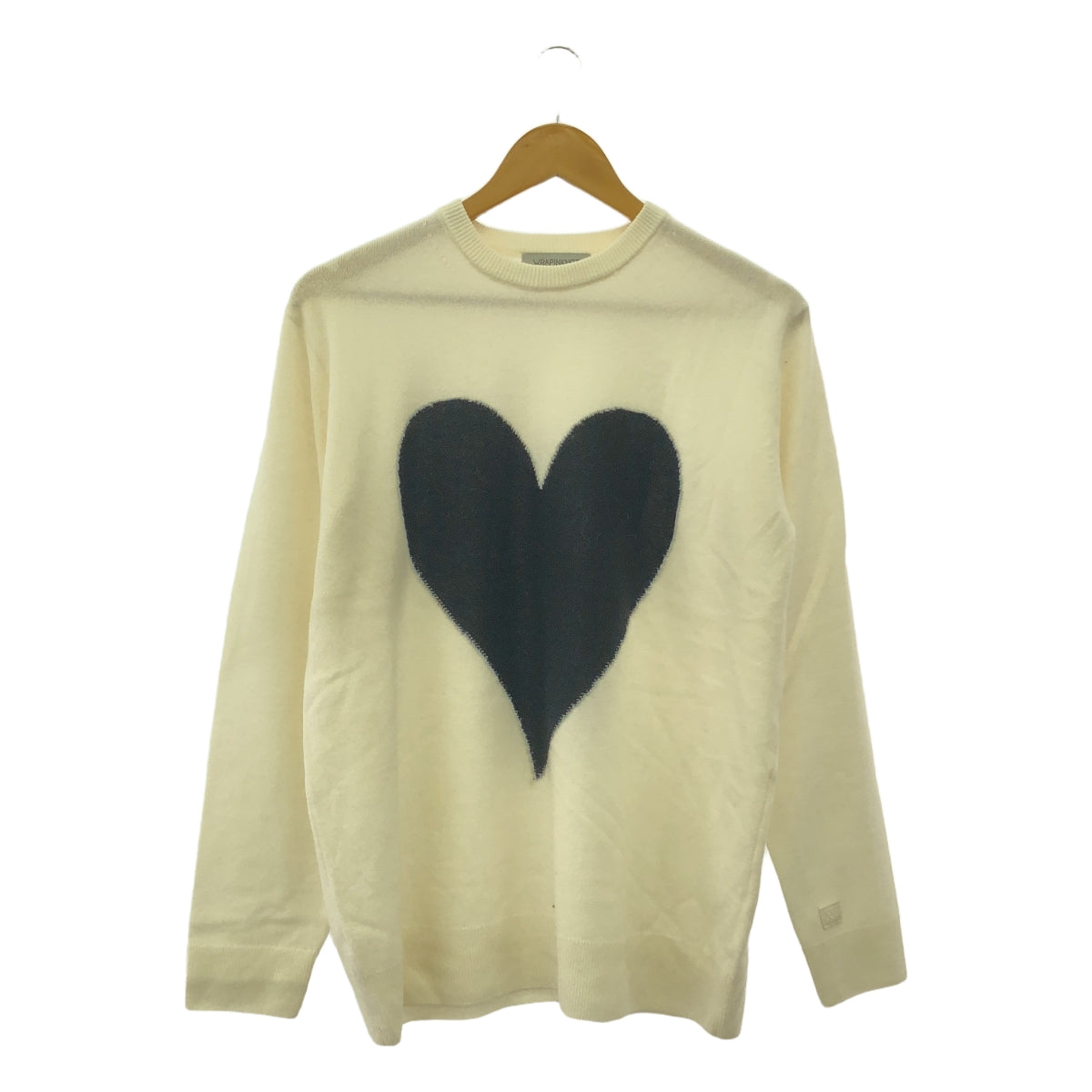 WRAPINKNOT / Wrappin' Knot | × COZ 羊絨 100% / 羊絨心形圓領針織衫 | 0 | 灰白色 | 女款