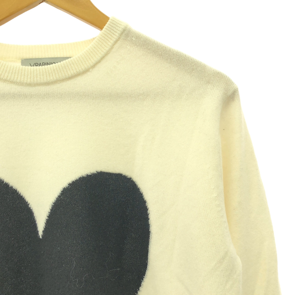 WRAPINKNOT / Wrappin' Knot | × COZ 羊絨 100% / 羊絨心形圓領針織衫 | 0 | 灰白色 | 女款