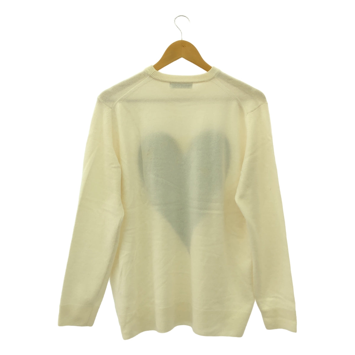 WRAPINKNOT / Wrappin' Knot | × COZ 羊絨 100% / 羊絨心形圓領針織衫 | 0 | 灰白色 | 女款