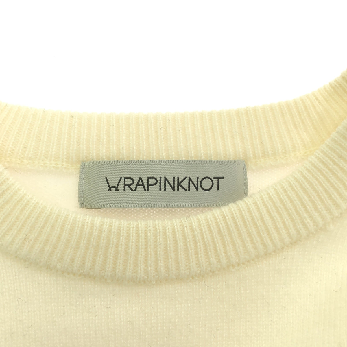 WRAPINKNOT / Wrappin' Knot | × COZ 羊絨 100% / 羊絨心形圓領針織衫 | 0 | 灰白色 | 女款