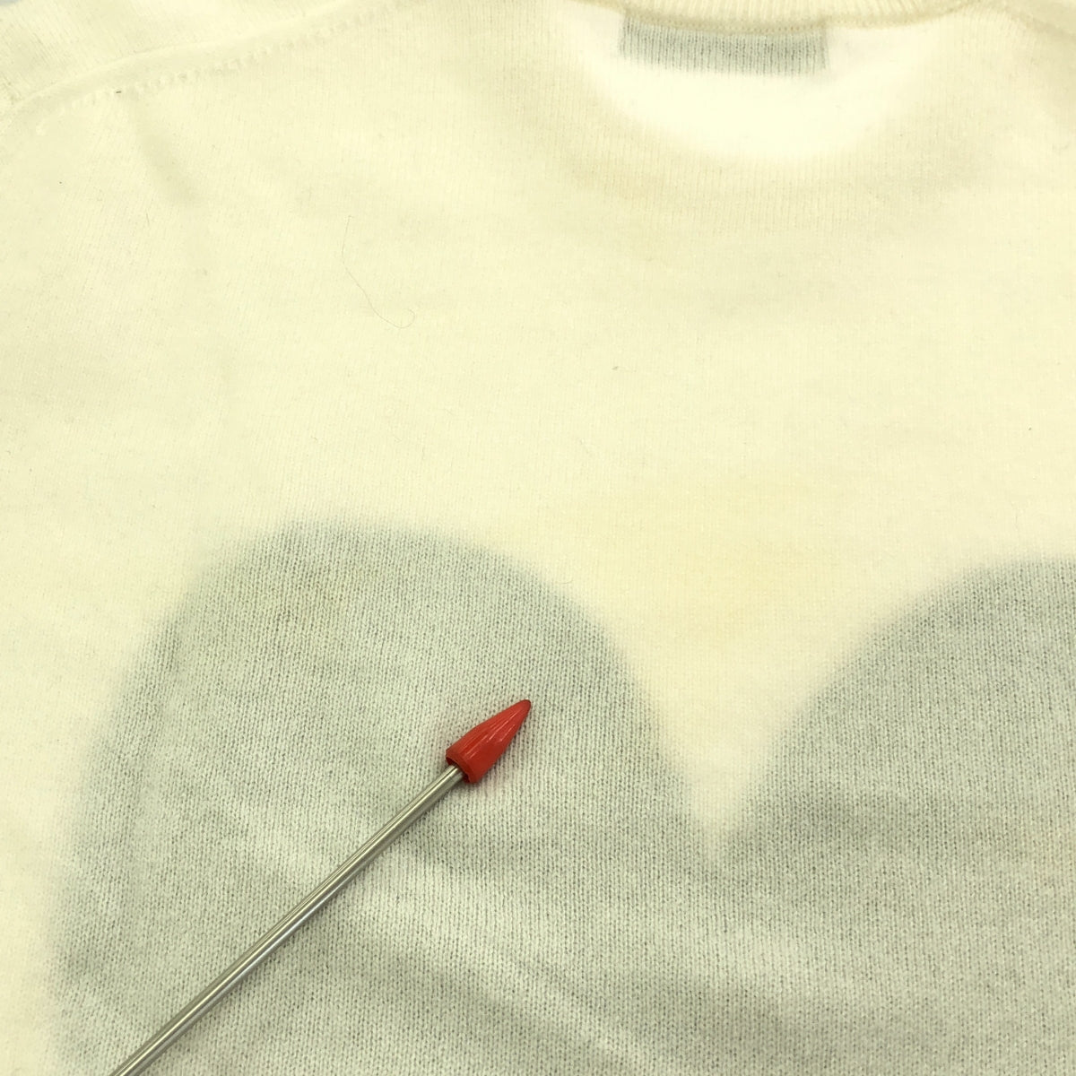 WRAPINKNOT / Wrappin' Knot | × COZ 羊絨 100% / 羊絨心形圓領針織衫 | 0 | 灰白色 | 女款