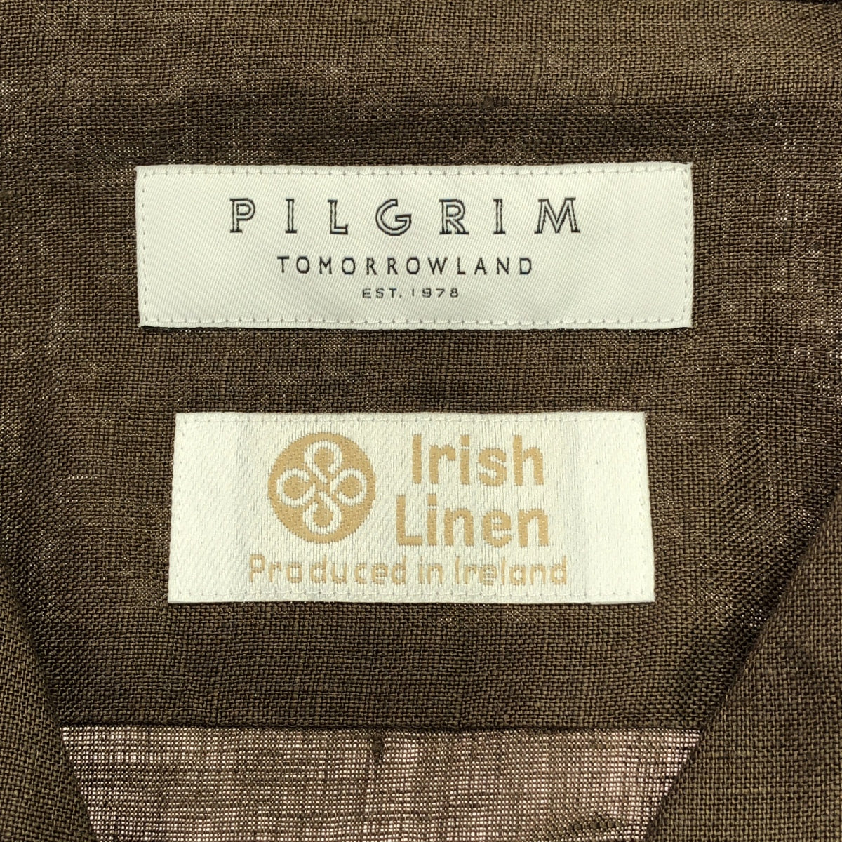 [Good Condition] TOMORROWLAND PILGRIM | 2024SS | Irish Linen Double Pocket Open Collar Shirt | S | Dark Brown | Men's