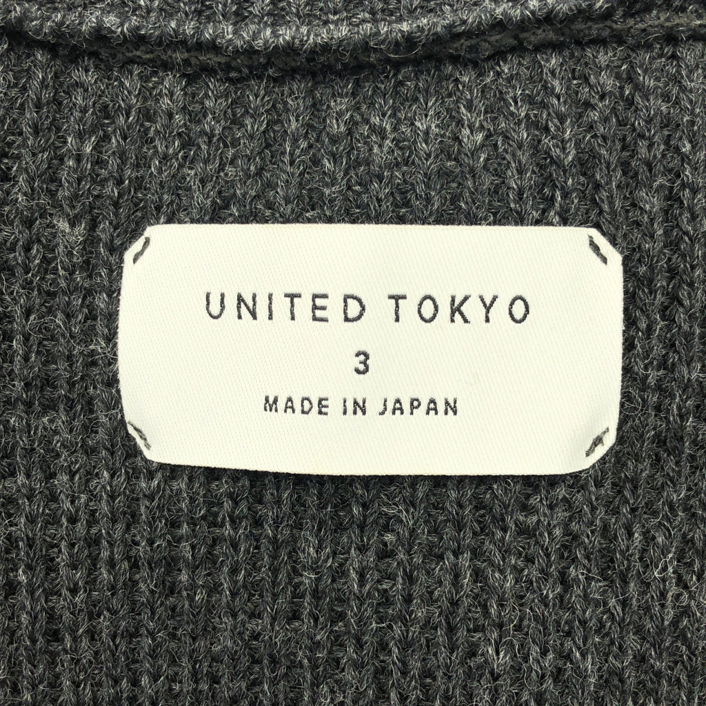 UNITED TOKYO / ユナイテッドトウキョウ | ウール リブ ジップ ドライバーズニット | 3 | メンズ