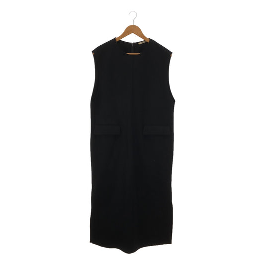 CURRENTAGE | Wool sleeveless slit dress | Black | Women's