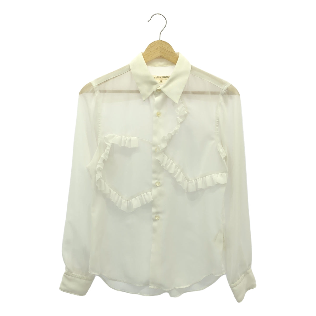 COMME des GARCONS | 2009SS | Ruffle design sheer blouse | XS | White | Women's