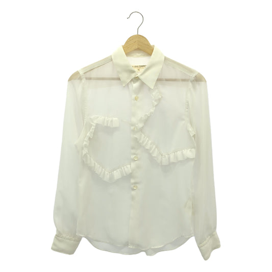 COMME des GARCONS | 2009SS | Ruffle design sheer blouse | XS | White | Women's