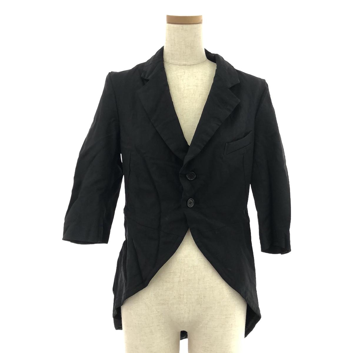 BLACK COMME des GARCONS / ブラックコムデギャルソン | 2009AW | ポリエステル 製品染め 変形 シングルブレスト ジャケット | XS | ブラック | レディース