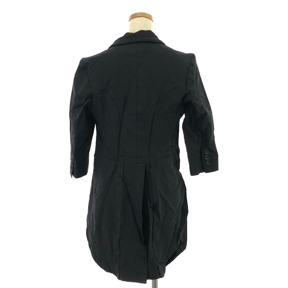 BLACK COMME des GARCONS / ブラックコムデギャルソン | 2009AW | ポリエステル 製品染め 変形 シングルブレスト ジャケット | XS | ブラック | レディース