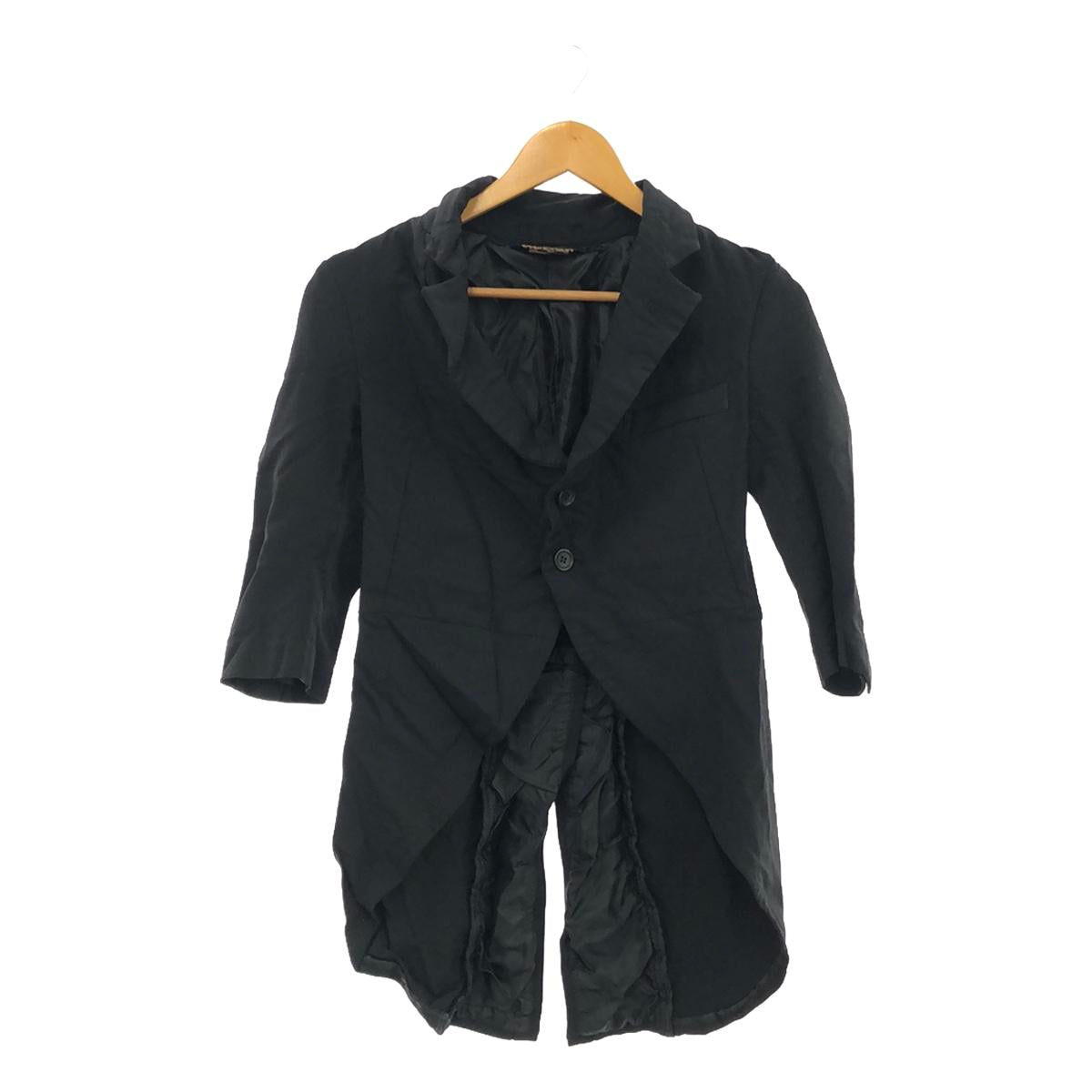 BLACK COMME des GARCONS / ブラックコムデギャルソン | 2009AW | ポリエステル 製品染め 変形 シングルブレスト ジャケット | XS | ブラック | レディース